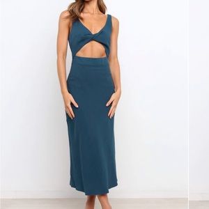 Petal and Pup Cut Out Linen Midi Dress NWT